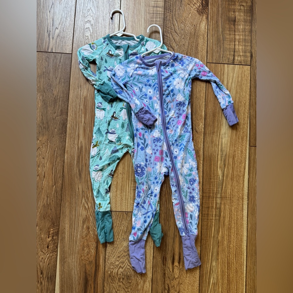 Little Sleepies (lot of 2 zippy pajamas) 12-18 months